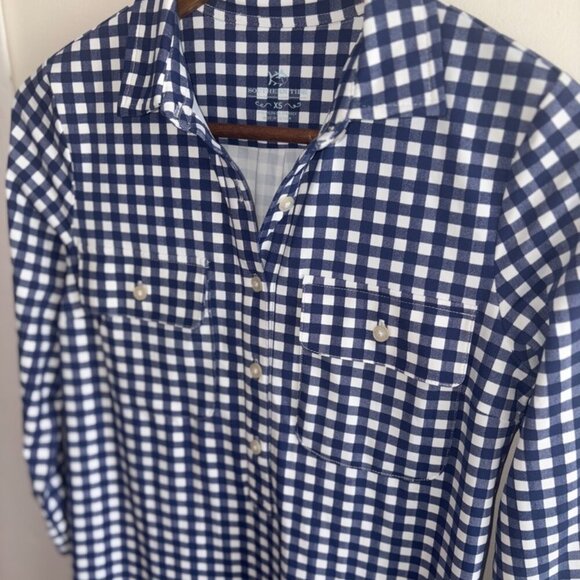 NWOT Southern Tide Nautical Navy Jessica Gingham Performance Collared Dress XS - Picture 3 of 14